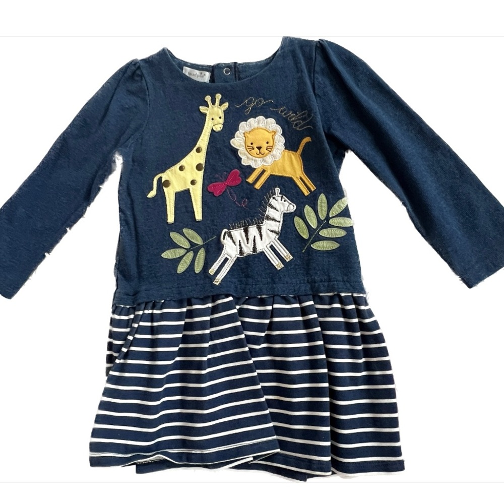 Mud pie 4T blue animal dress never worn